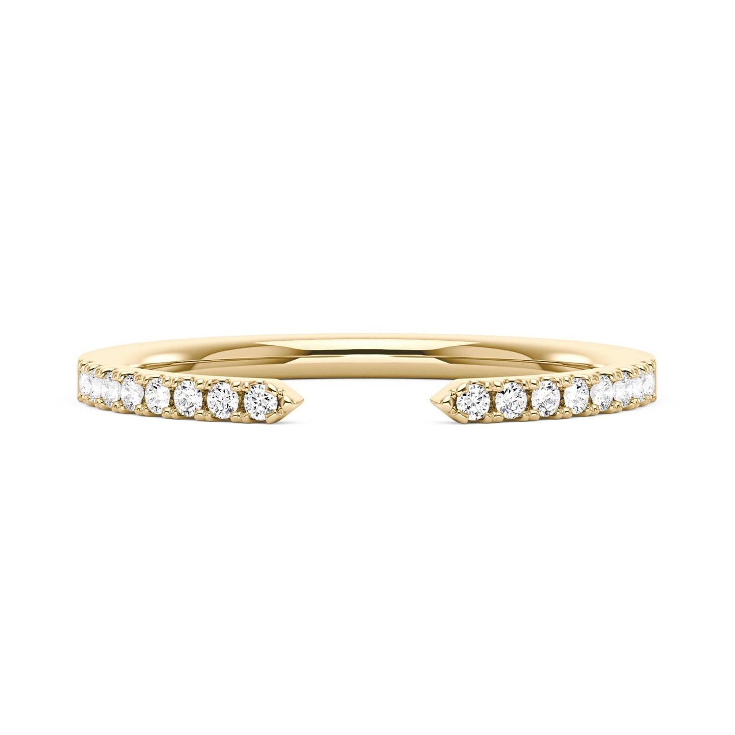 Sparkling Pavé Moissanite Open Wedding Band Ring