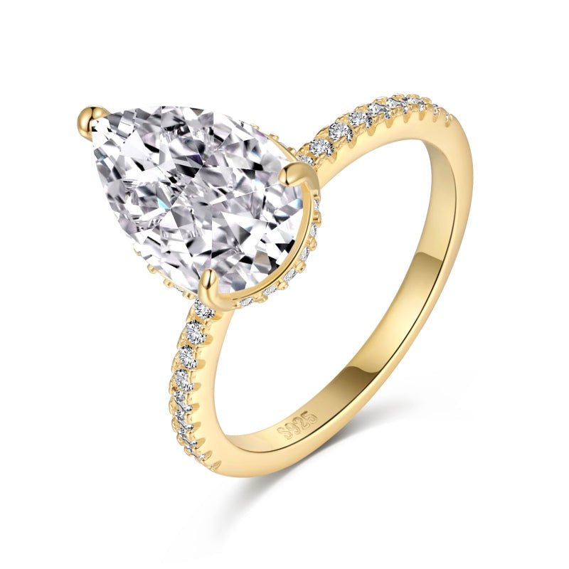 14k Gold Amour Pear Ring