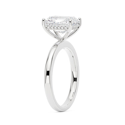 Hidden Halo Radiant Moissanite Ring
