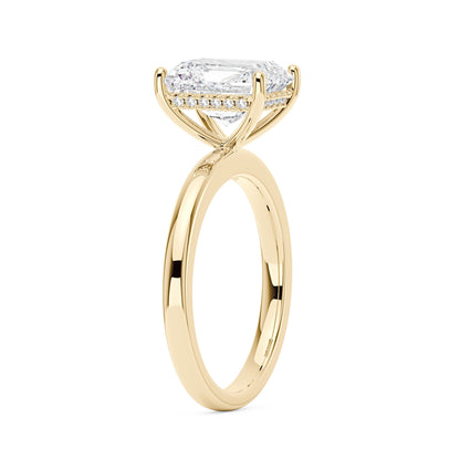 Hidden Halo Radiant Moissanite Ring