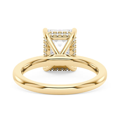Hidden Halo Radiant Moissanite Ring