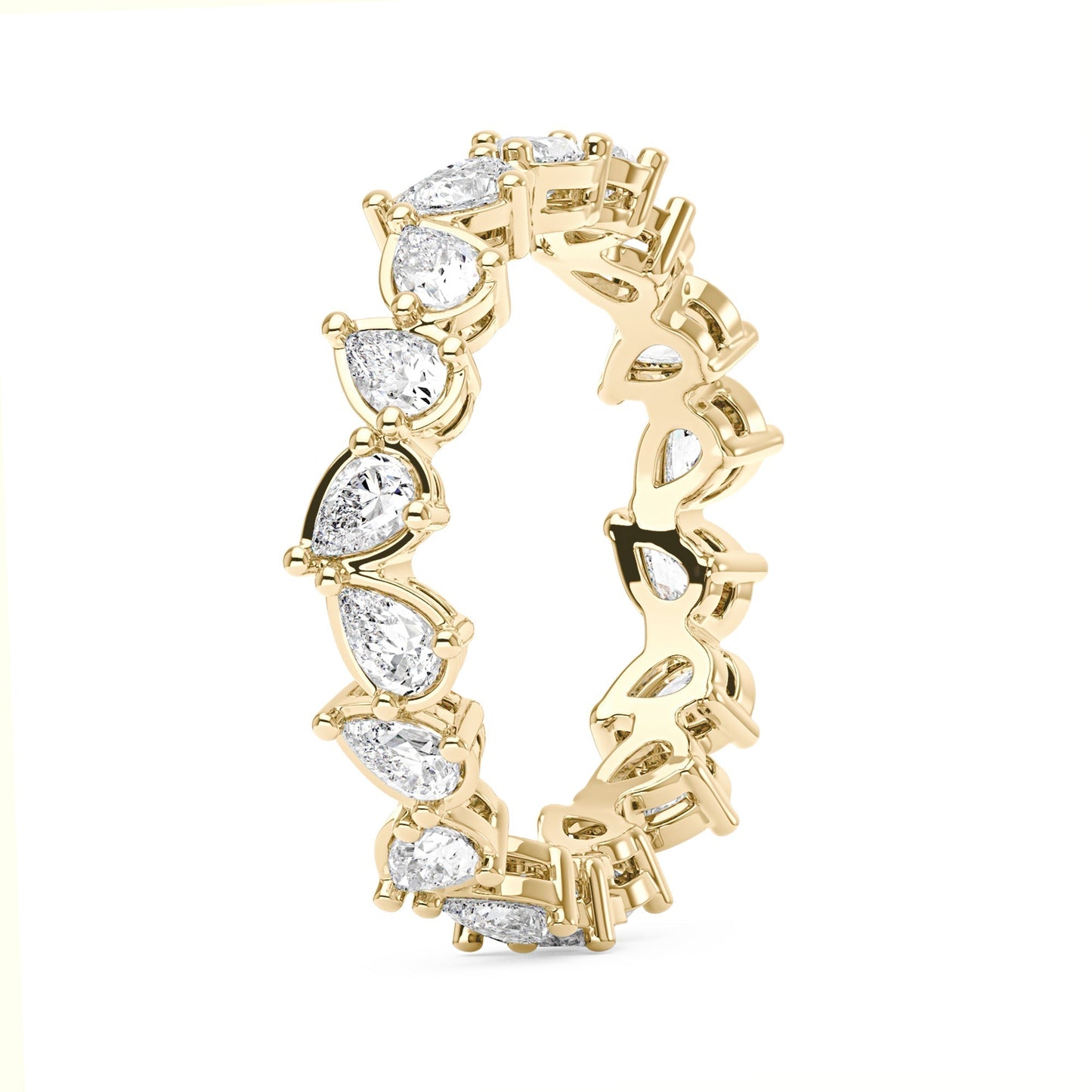 Irregular Pear Moissanite Bezel Eternity Band