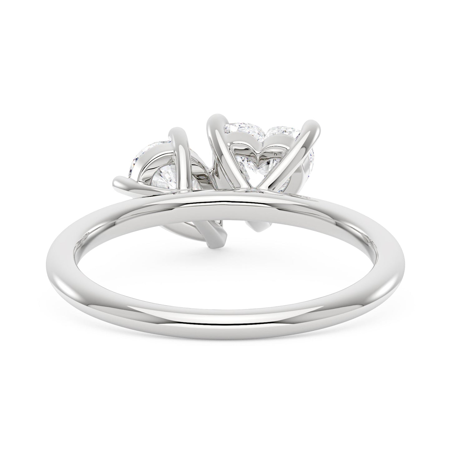 Pear Heart Moissanite Toi et Moi Ring