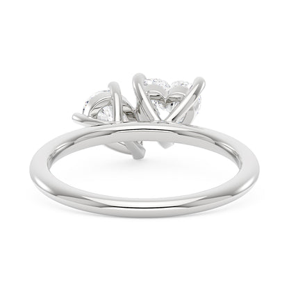 Pear Heart Moissanite Toi et Moi Ring