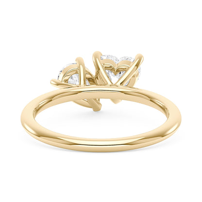 Pear Heart Moissanite Toi et Moi Ring