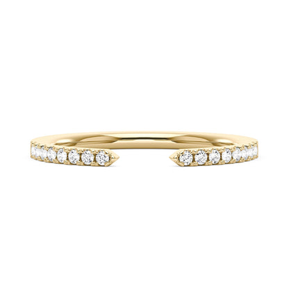Sparkling Pavé Moissanite Open Wedding Band Ring